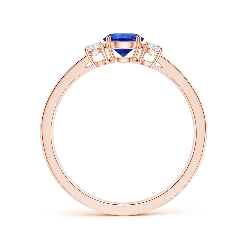 6.00x5.97x3.42mm AAAA Blue Sapphire Three Stone Ring with Diamonds in 18K Rose Gold side 199
