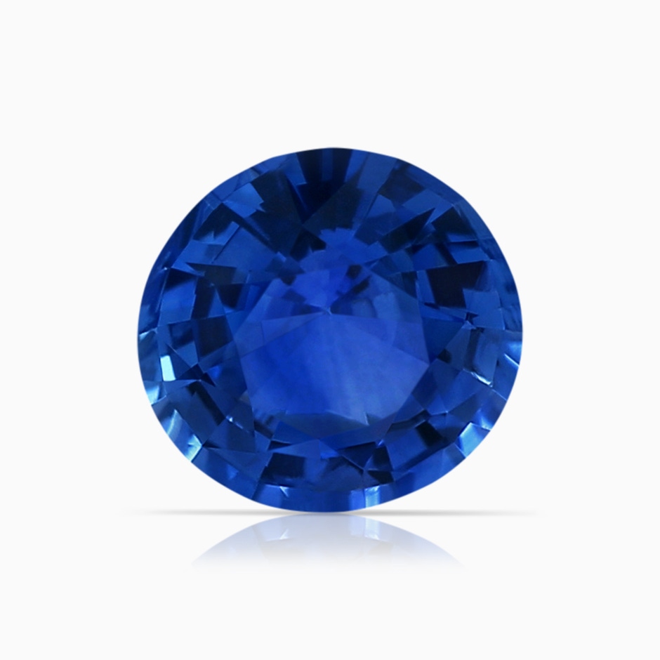 6.00x5.97x3.42mm AAAA Blue Sapphire Halo Ring with Reverse Tapered Shank in 18K White Gold side 699