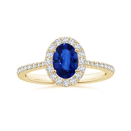 Prong-Set Oval Sapphire Cathedral Solitaire Ring | Angara