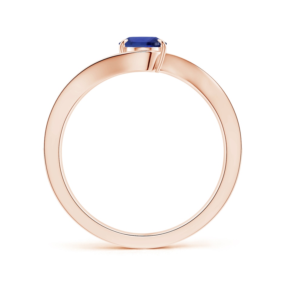 7.05x5.08x2.92mm AAAA GIA Certified Claw-Set Oval Blue Sapphire Bypass Ring with Diamonds in 18K Rose Gold side 199