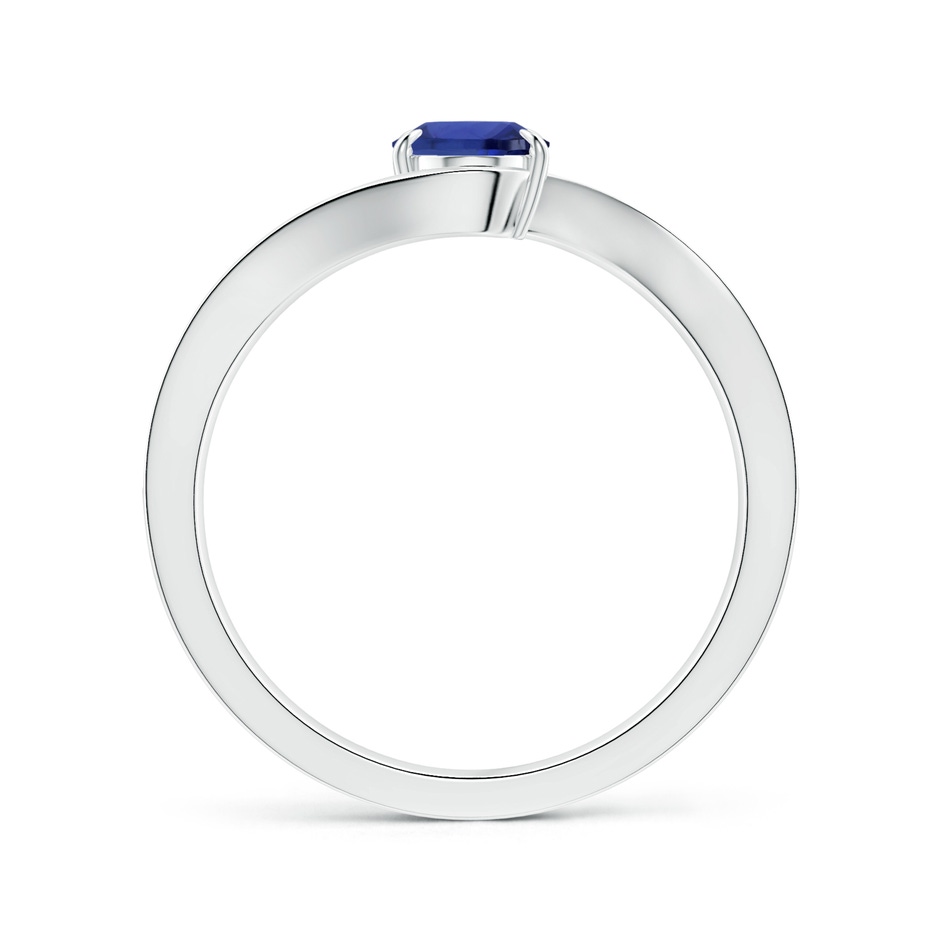7.05x5.08x2.92mm AAAA GIA Certified Claw-Set Oval Blue Sapphire Bypass Ring with Diamonds in 18K White Gold side 199