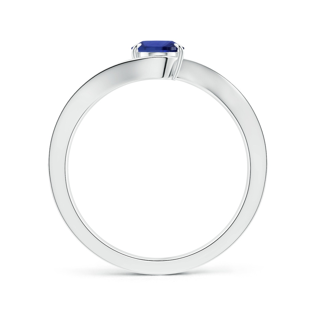 7.05x5.08x2.92mm AAAA GIA Certified Claw-Set Oval Blue Sapphire Bypass Ring with Diamonds in White Gold - side 199