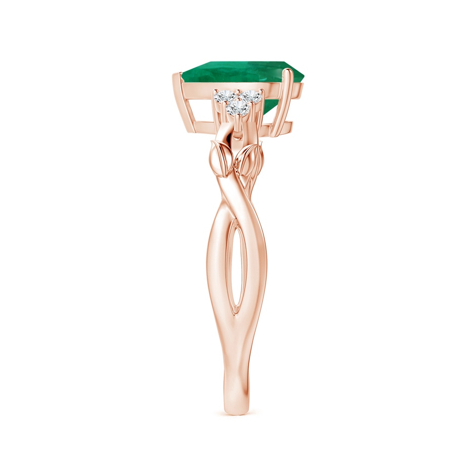 9.11x7.02x4.70mm AAA GIA Certified Nature Inspired Pear-Shaped Emerald Ring with Diamonds in 18K Rose Gold side 399