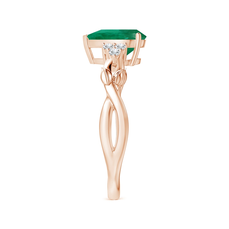 9.11x7.02x4.70mm AAA GIA Certified Nature Inspired Pear-Shaped Emerald Ring with Diamonds in 9K Rose Gold side 399
