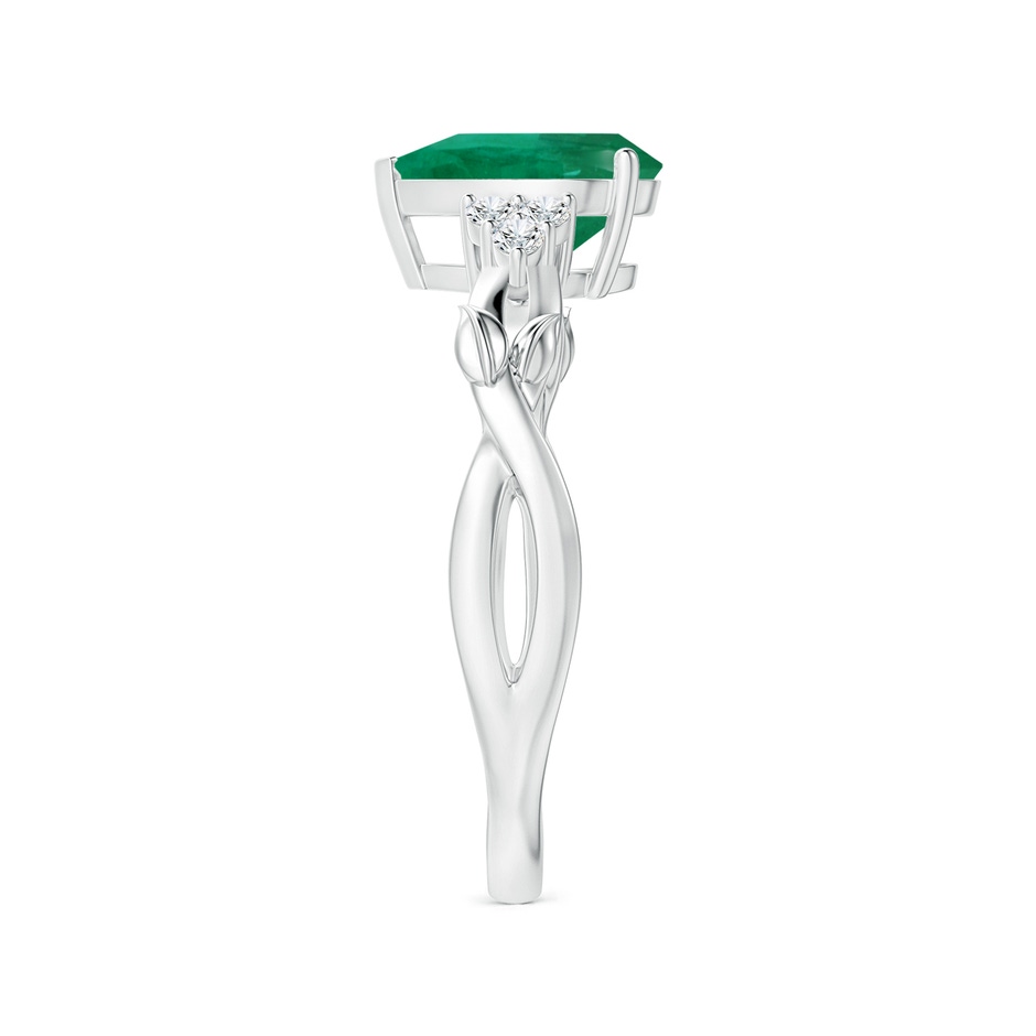 9.11x7.02x4.70mm AAA GIA Certified Nature Inspired Pear-Shaped Emerald Ring with Diamonds in P950 Platinum side 399