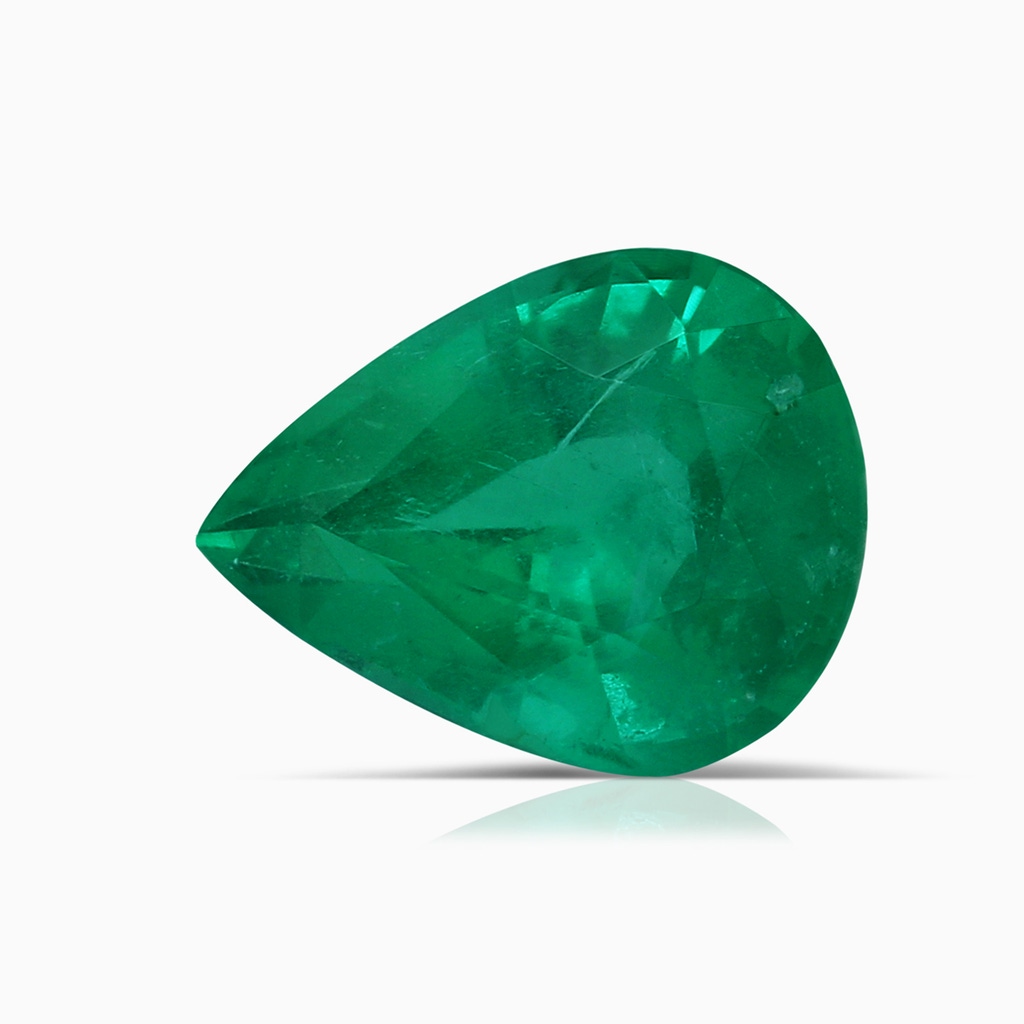 9.11x7.02x4.70mm AAA GIA Certified Nature Inspired Pear-Shaped Emerald Ring with Diamonds in P950 Platinum Side 699