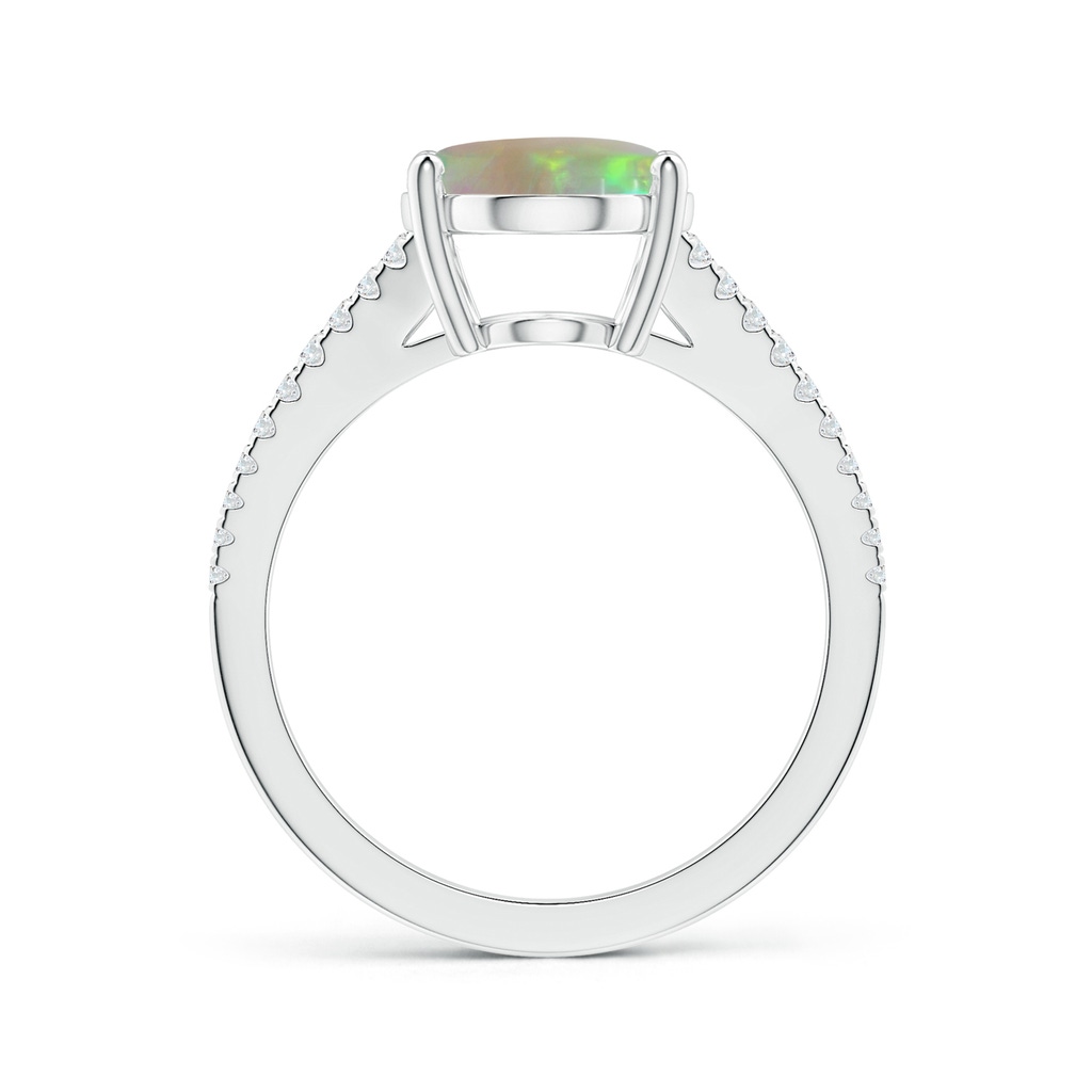 11.32x9.11x3.05mm AAAA GIA Certified Prong-Set Oval Opal Split Shank Ring with Diamonds in White Gold Side 199