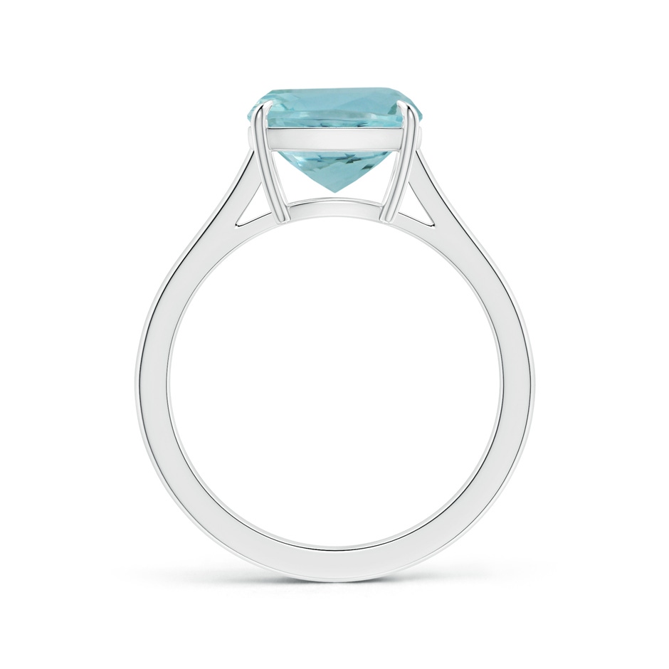 10.17x10.05x6.31mm AAA Claw-Set GIA Certified Cushion Aquamarine Ring with Reverse Tapered Shank in P950 Platinum side 199