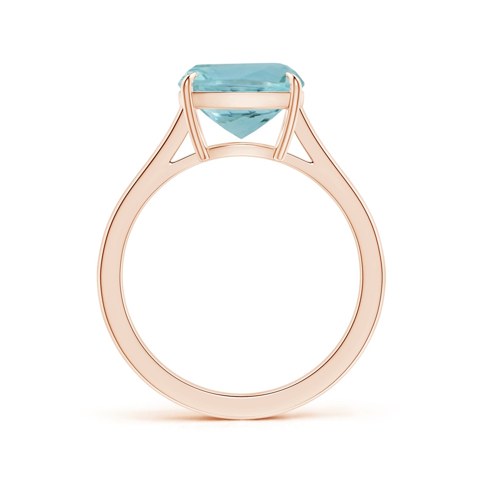 10.17x10.05x6.31mm AAA Claw-Set GIA Certified Cushion Aquamarine Ring with Reverse Tapered Shank in Rose Gold side 199