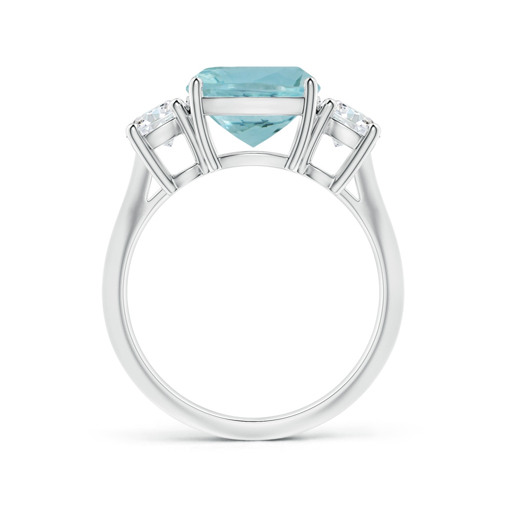 10.17x10.05x6.31mm AAA GIA Certified Three Stone Cushion Aquamarine Knife-Edge Ring with Diamonds in White Gold - side 199