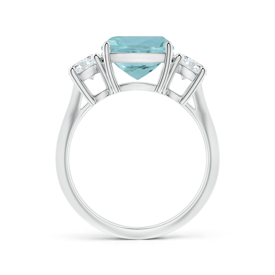 10.17x10.05x6.31mm AAA GIA Certified Three Stone Cushion Aquamarine Knife-Edge Ring with Diamonds in White Gold side 199