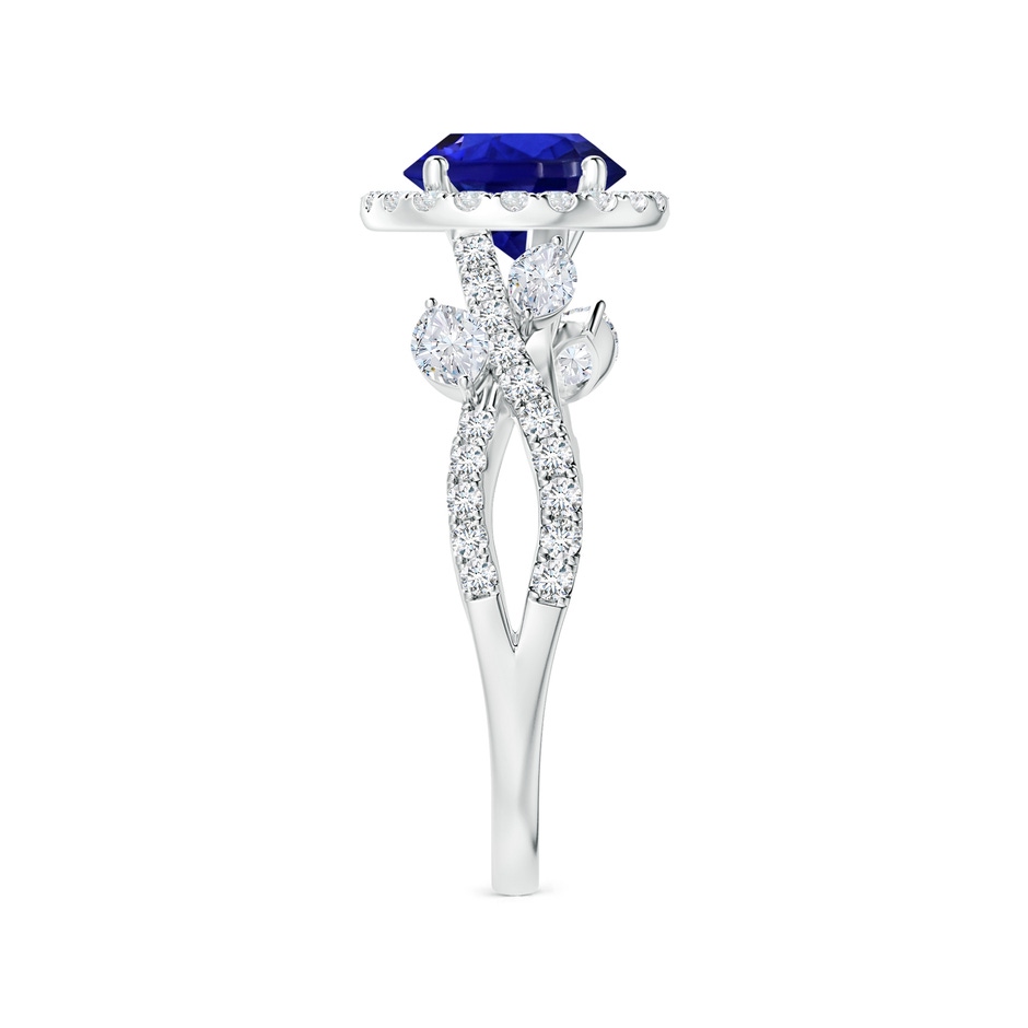 8.15x8.11x5.07mm AAAA Nature Inspired GIA Certified Round Tanzanite Halo Ring in P950 Platinum Side 399