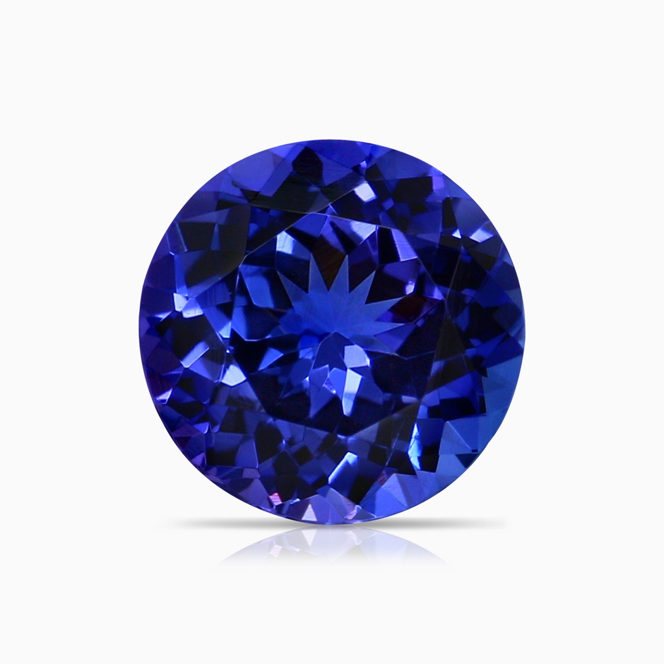 8.15x8.11x5.07mm AAAA Nature Inspired GIA Certified Round Tanzanite Halo Ring in P950 Platinum Side 699