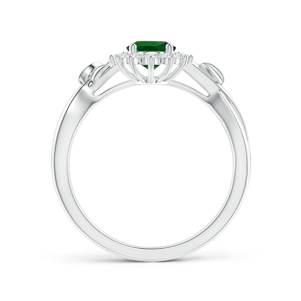 6.89x4.97x2.98mm AAA GIA Certified Princess Diana Inspired Oval Tsavorite Ring with Floral Halo in White Gold Side 199