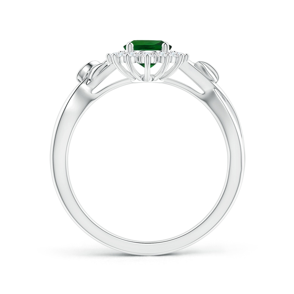 6.89x4.97x2.98mm AAA GIA Certified Princess Diana Inspired Oval Tsavorite Ring with Floral Halo in White Gold side 199