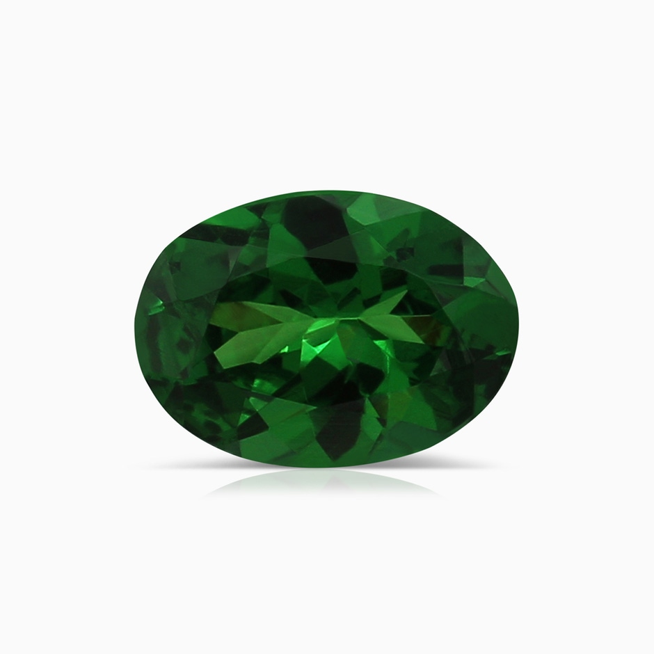 6.89x4.97x2.98mm AAA GIA Certified Princess Diana Inspired Oval Tsavorite Ring with Floral Halo in Yellow Gold side 699