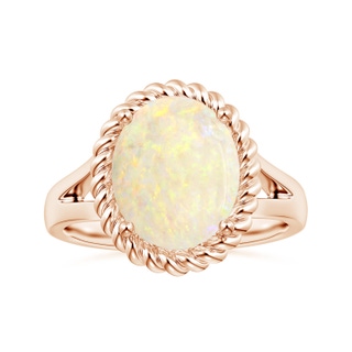 11.11x9.1x3.95mm AAAA GIA Certified Oval Opal Split Shank Ring with Halo in 9K Rose Gold