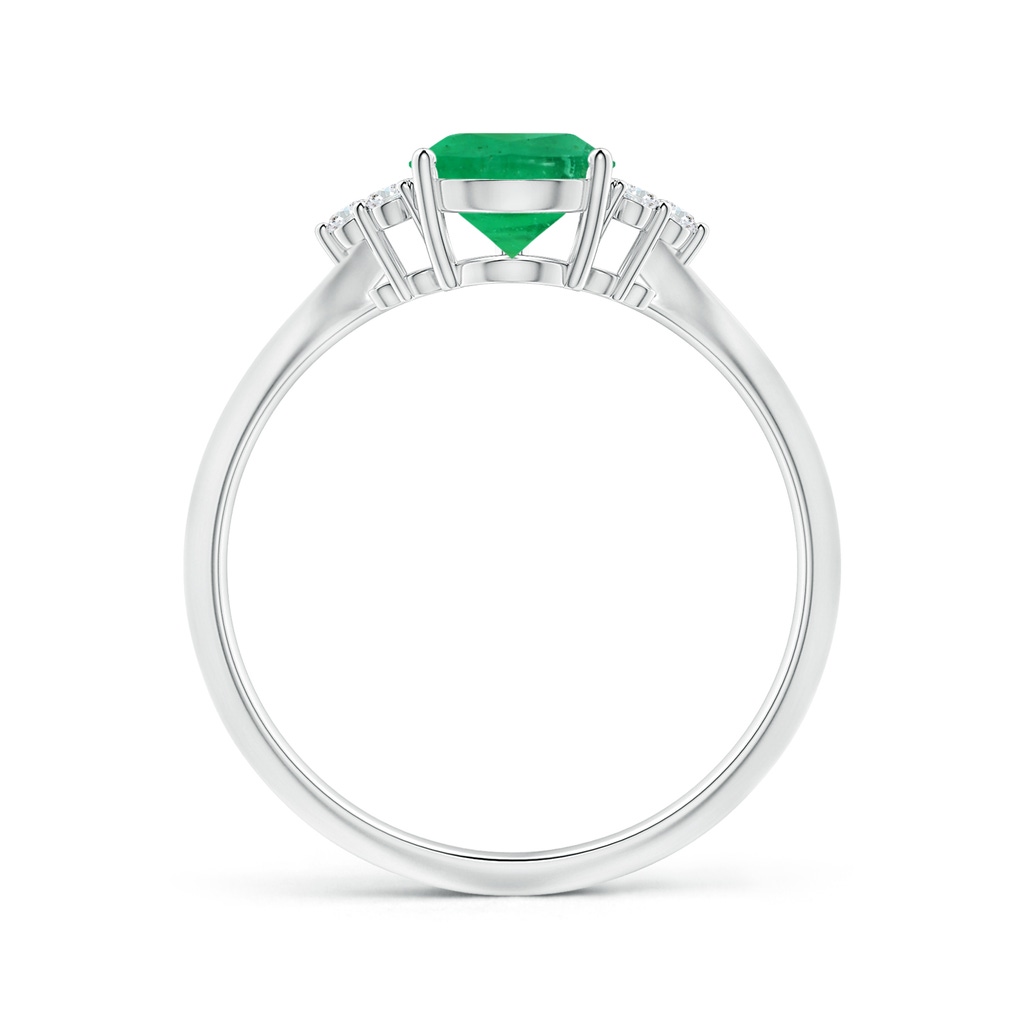 8.03x6.13x3.85mm AAA Pear-Shaped Emerald Knife-Edged Ring with Diamonds in P950 Platinum Side 199