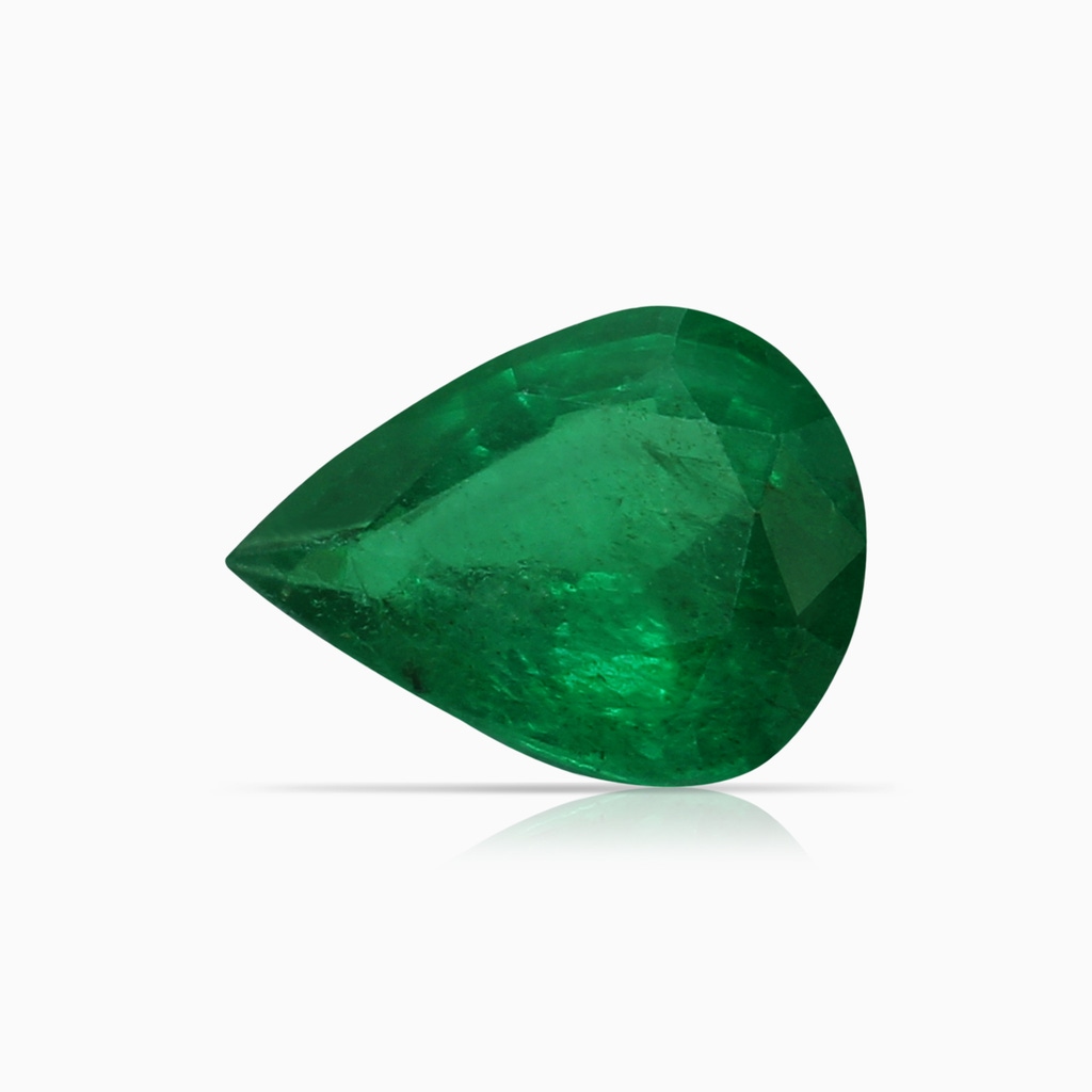 8.03x6.13x3.85mm AAA Pear-Shaped Emerald Knife-Edged Ring with Diamonds in P950 Platinum Side 699