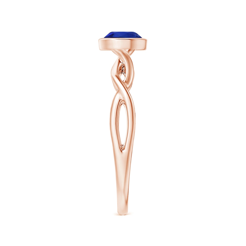 6.00x5.92x3.53mm AAAA Bezel-Set GIA Certified Solitaire Round Blue Sapphire Twisted Shank Ring in 18K Rose Gold side 399