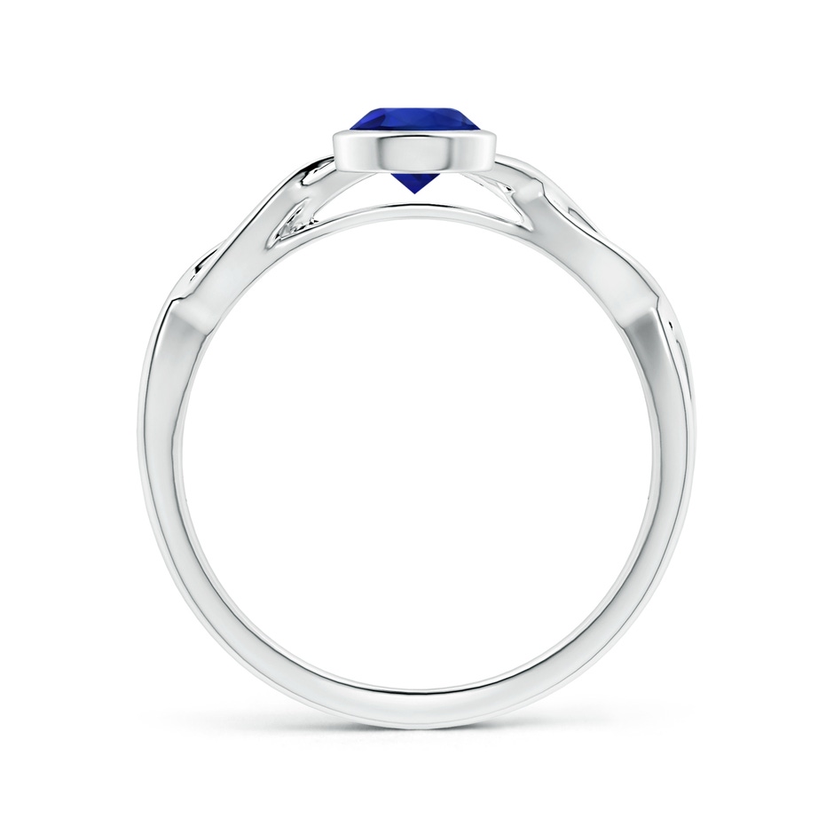 6.00x5.92x3.53mm AAAA Bezel-Set GIA Certified Solitaire Round Blue Sapphire Twisted Shank Ring in 18K White Gold side 199