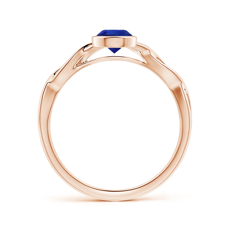 6.00x5.92x3.53mm AAAA Bezel-Set GIA Certified Solitaire Round Blue Sapphire Twisted Shank Ring in Rose Gold side 199