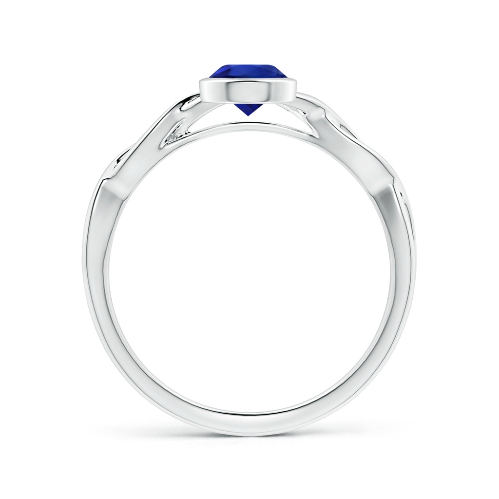 6.00x5.92x3.53mm AAAA Bezel-Set GIA Certified Solitaire Round Blue Sapphire Twisted Shank Ring in White Gold - side 199