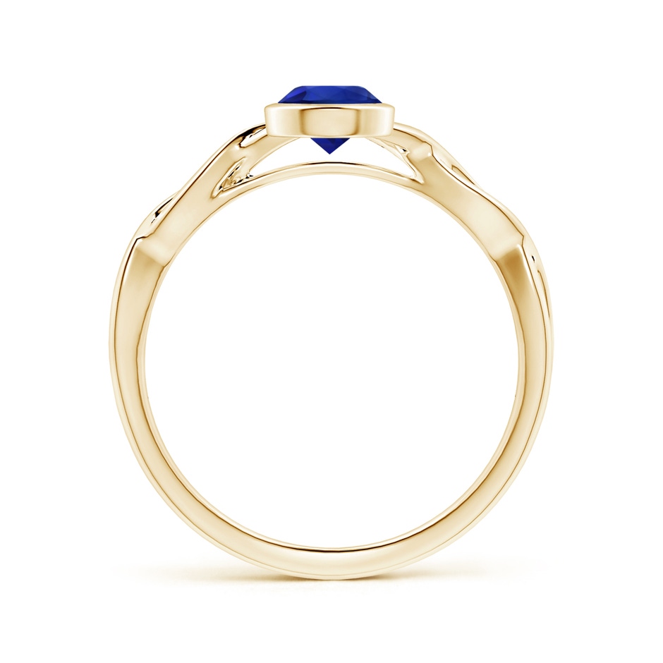 6.00x5.92x3.53mm AAAA Bezel-Set GIA Certified Solitaire Round Blue Sapphire Twisted Shank Ring in Yellow Gold side 199