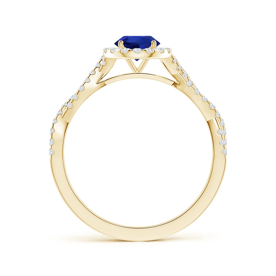 6.00x5.92x3.53mm AAAA GIA Certified Round Blue Sapphire Halo Ring with Diamond Twist Shank in 18K Yellow Gold side 199