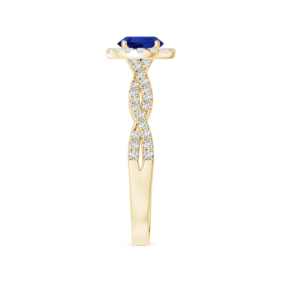 6.00x5.92x3.53mm AAAA GIA Certified Round Blue Sapphire Halo Ring with Diamond Twist Shank in 18K Yellow Gold side 399