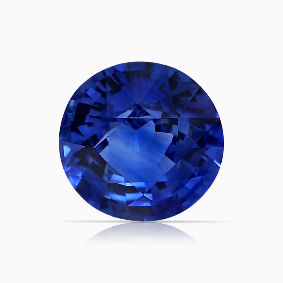 6.00x5.92x3.53mm AAAA GIA Certified Round Blue Sapphire Halo Ring with Diamond Twist Shank in P950 Platinum side 699