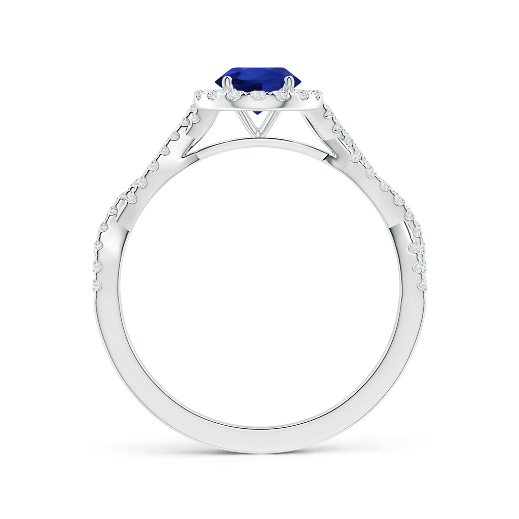 6.00x5.92x3.53mm AAAA GIA Certified Round Blue Sapphire Halo Ring with Diamond Twist Shank in White Gold - side 199