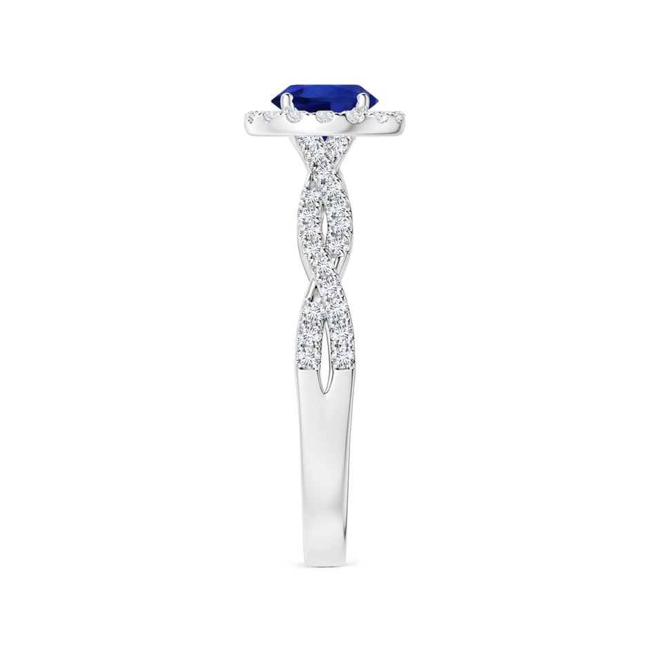 6.00x5.92x3.53mm AAAA GIA Certified Round Blue Sapphire Halo Ring with Diamond Twist Shank in White Gold side 399