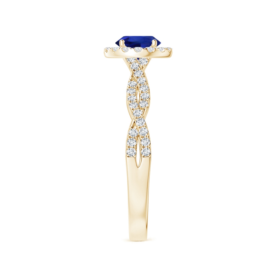 6.00x5.92x3.53mm AAAA GIA Certified Round Blue Sapphire Halo Ring with Diamond Twist Shank in Yellow Gold side 399