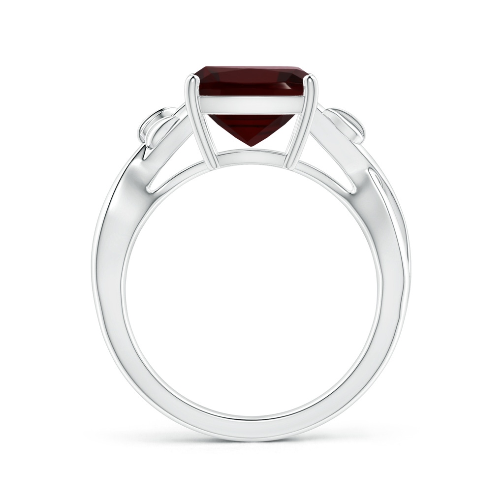 11.05x9.01x5.34mm AAAA Prong-Set GIA Certified Solitaire Cushion Garnet Nature Inspired Ring in White Gold Side 199