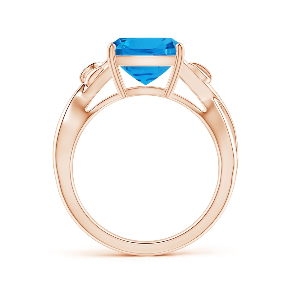 11.09x9.03x5.42mm AAAA Nature Inspired GIA Certified Prong-Set Cushion Swiss Blue Topaz Solitaire Ring in Rose Gold side 199