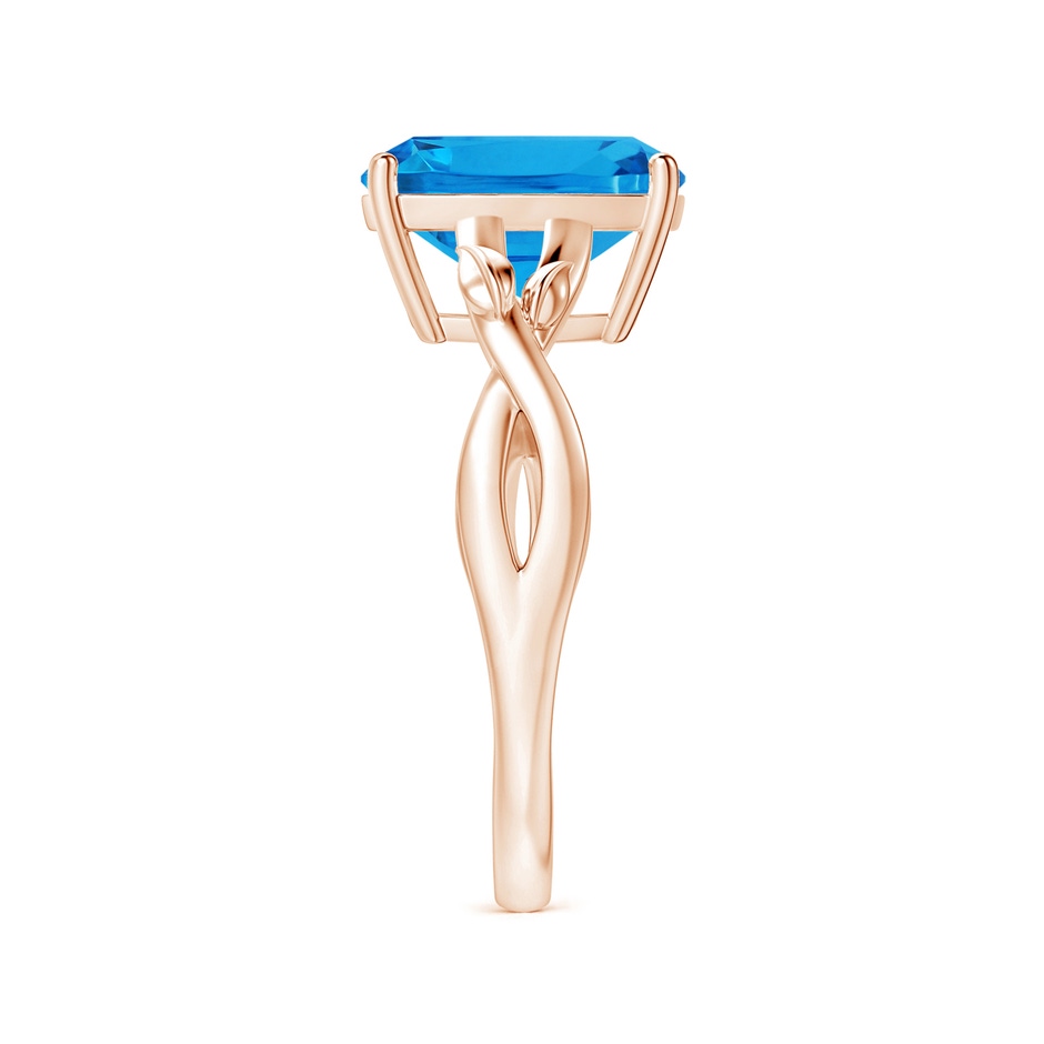 11.09x9.03x5.42mm AAAA Nature Inspired GIA Certified Prong-Set Cushion Swiss Blue Topaz Solitaire Ring in Rose Gold side 399