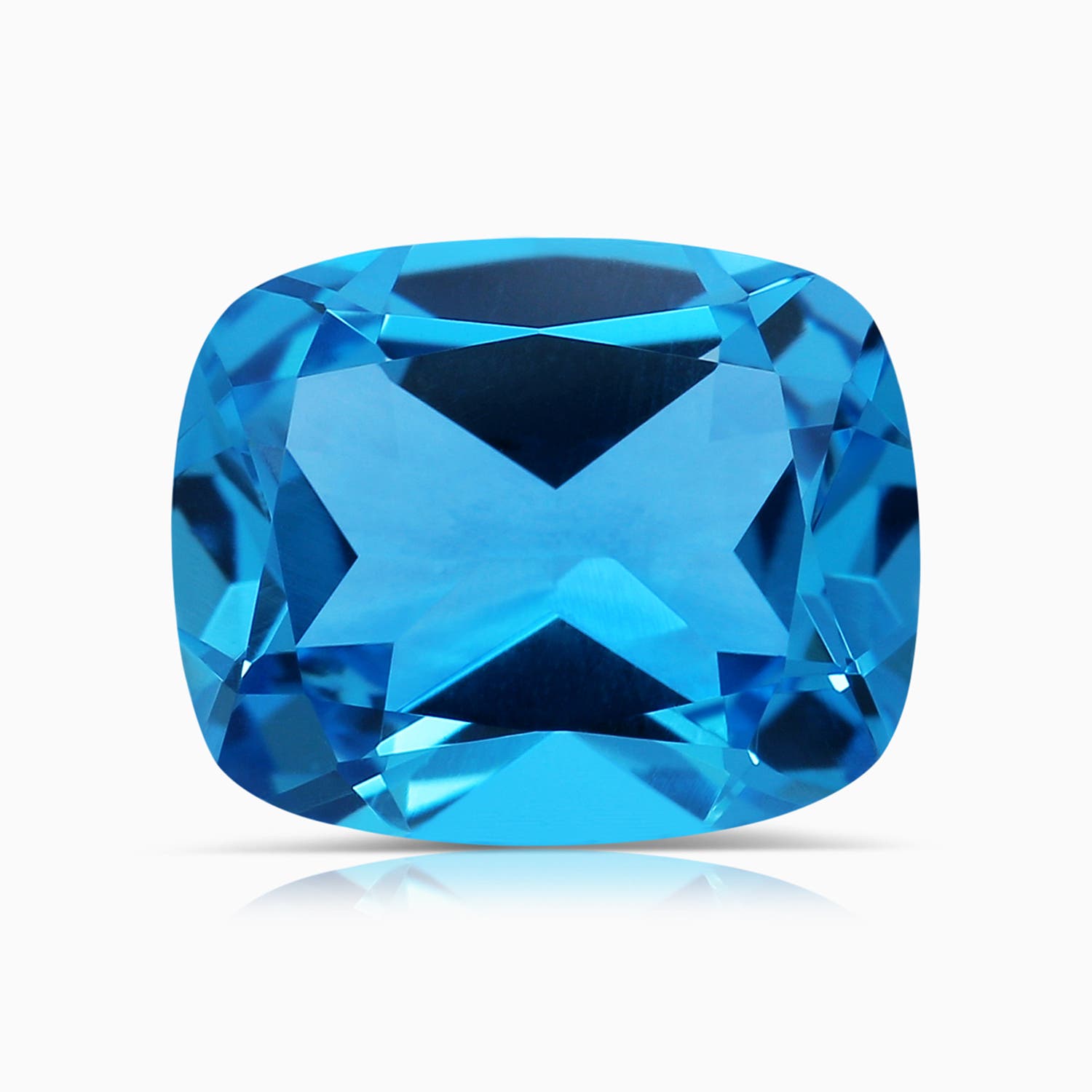 11.09x9.03x5.42mm AAAA Nature Inspired GIA Certified Prong-Set Cushion Swiss Blue Topaz Solitaire Ring in White Gold - stone