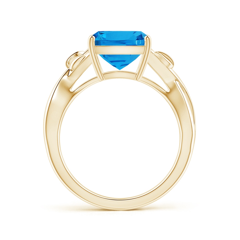 11.09x9.03x5.42mm AAAA Nature Inspired GIA Certified Prong-Set Cushion Swiss Blue Topaz Solitaire Ring in Yellow Gold side 199