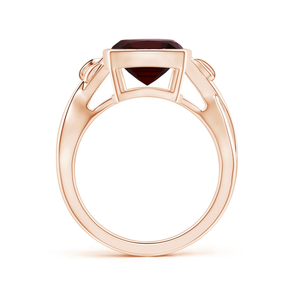 11.05x9.01x5.34mm AAAA Nature Inspired GIA Certified Bezel-Set Cushion Garnet Solitaire Ring in 9K Rose Gold Side 199