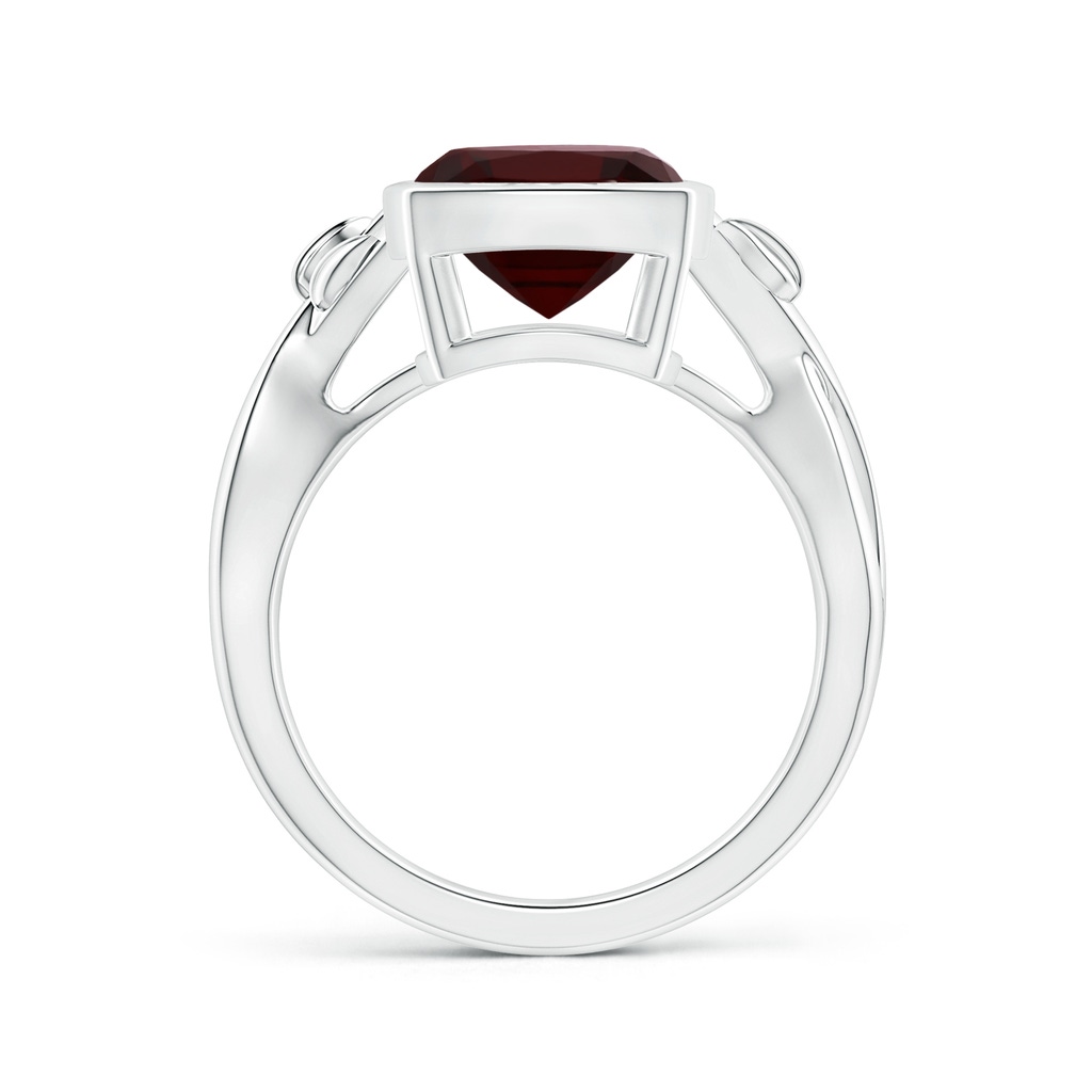 11.05x9.01x5.34mm AAAA Nature Inspired GIA Certified Bezel-Set Cushion Garnet Solitaire Ring in P950 Platinum Side 199
