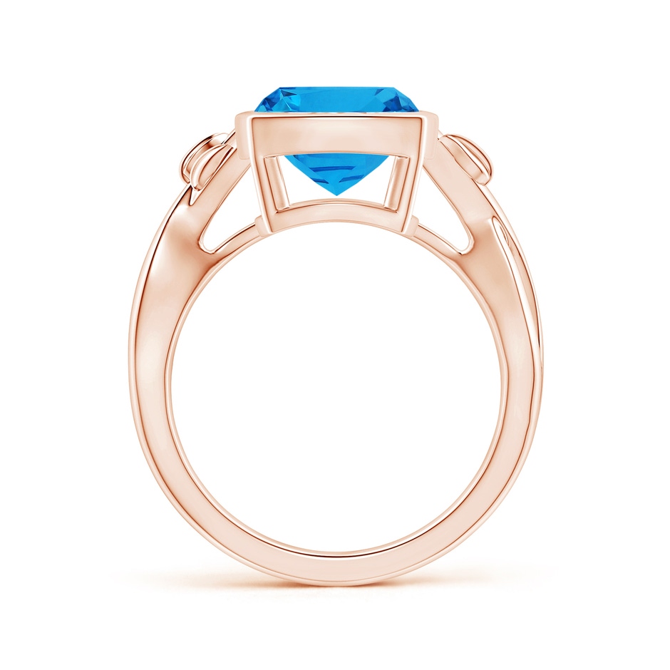 11.09x9.03x5.42mm AAAA Nature Inspired GIA Certified Bezel-Set Cushion Swiss Blue Topaz Solitaire Ring in 18K Rose Gold side 199