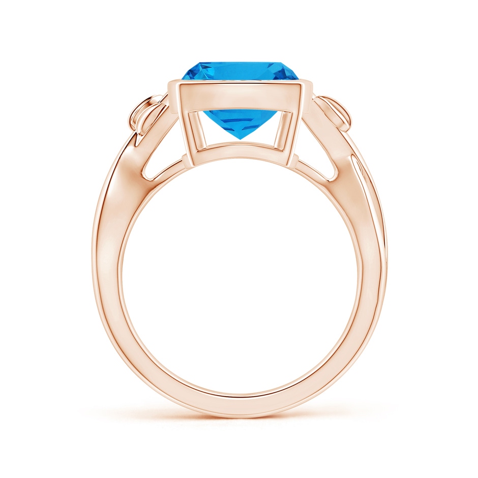 11.09x9.03x5.42mm AAAA Nature Inspired GIA Certified Bezel-Set Cushion Swiss Blue Topaz Solitaire Ring in Rose Gold side 199