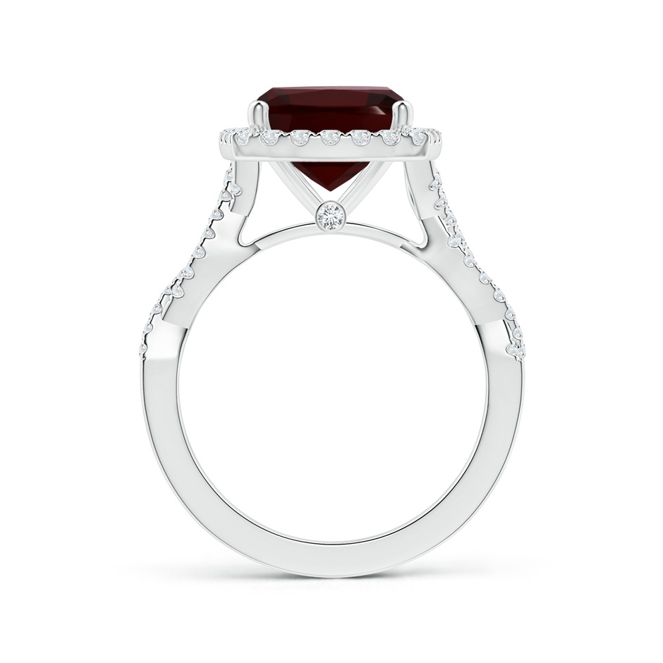 11.05x9.01x5.34mm AAAA GIA Certified Cushion Garnet Halo Ring with Diamond Twisted Shank in White Gold side 199