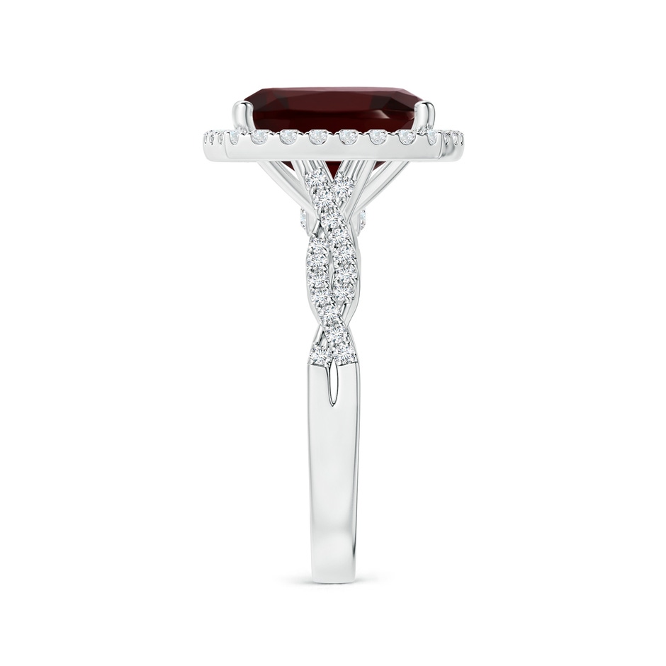 11.05x9.01x5.34mm AAAA GIA Certified Cushion Garnet Halo Ring with Diamond Twisted Shank in White Gold side 399