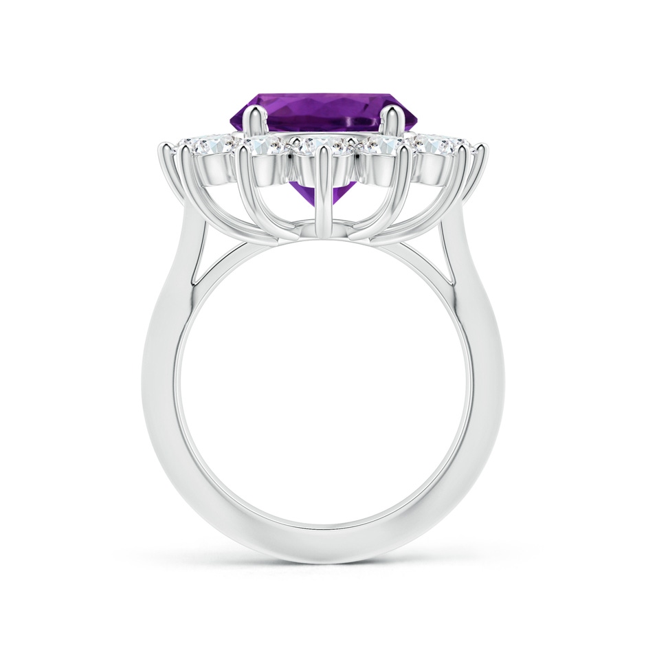 11.20x11.11x7.17mm AAA GIA Certified Princess Diana Inspired Round Amethyst Knife-Edge Ring with Halo in P950 Platinum side 199