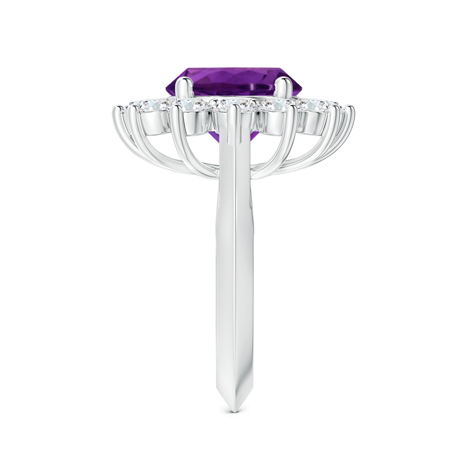 11.20x11.11x7.17mm AAA GIA Certified Princess Diana Inspired Round Amethyst Knife-Edge Ring with Halo in P950 Platinum side 399