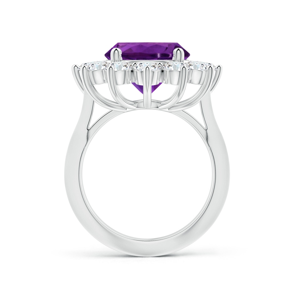 11.20x11.11x7.17mm AAA GIA Certified Princess Diana Inspired Round Amethyst Knife-Edge Ring with Halo in White Gold side 199