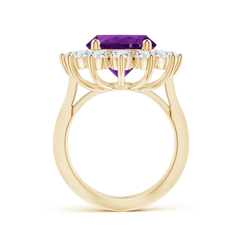 11.20x11.11x7.17mm AAA GIA Certified Princess Diana Inspired Round Amethyst Knife-Edge Ring with Halo in Yellow Gold side 199