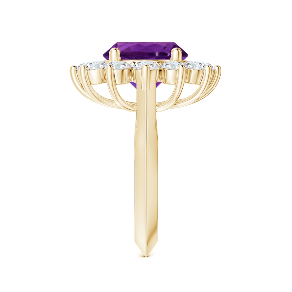 11.20x11.11x7.17mm AAA GIA Certified Princess Diana Inspired Round Amethyst Knife-Edge Ring with Halo in Yellow Gold side 399